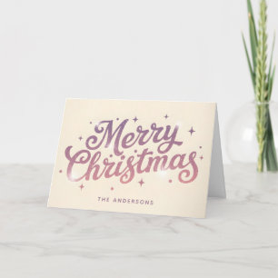 Cartes Pour Fêtes Annuelles Sugarplum Retro Script Joyeux Noël