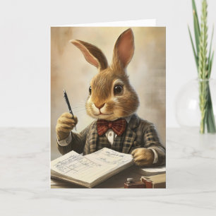 Cartes Pour Fêtes Annuelles Suit de bureau Bunny amusant