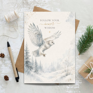 Cartes Pour Fêtes Annuelles Suivez Votre Sagesse Intérieure Chouette