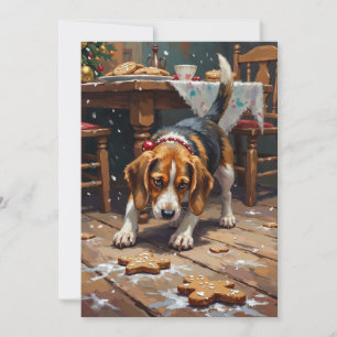 Cartes Pour Fêtes Annuelles Suivi de Biscuits de Noël par un Beagle - Art Fun