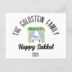 Cartes Pour Fêtes Annuelles Sukkot Juif Fête Nom de famille personnalisé