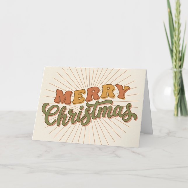 Cartes Pour Fêtes Annuelles Sunburst Boho Merry Christmas (Devant)