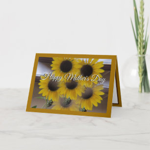 Cartes Pour Fêtes Annuelles Sunflower Kaleidoscope Golden Mothers Day Card