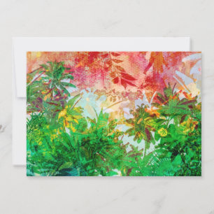 Cartes Pour Fêtes Annuelles Sunset Jungle Tropical Palm Feuille