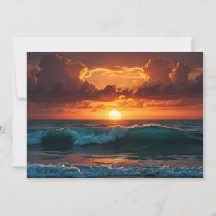 Cartes Pour Fêtes Annuelles Sunset Sunrise Ocean Beach Waves Respirer