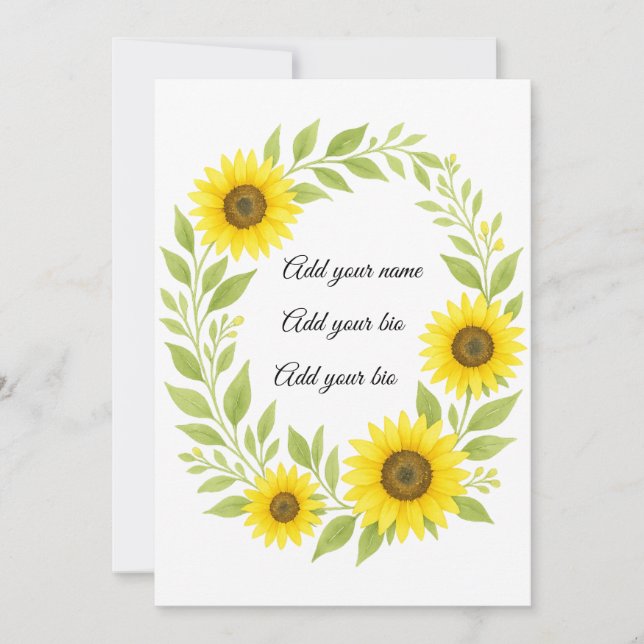 Cartes Pour Fêtes Annuelles Sunshine in every petal celebrate with golden joy (Devant)