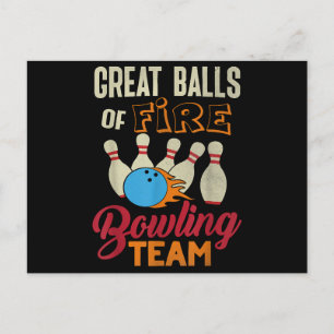 Cartes Pour Fêtes Annuelles Super Balls Fire Bowling Team Shirt Funny Vintage
