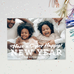 Cartes Pour Fêtes Annuelles Super Bonne Année Photo Pleine Page