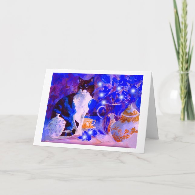Cartes Pour Fêtes Annuelles Super chat esprits (Devant)