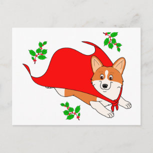 Cartes Pour Fêtes Annuelles Super Corgi de vacances avec Cap
