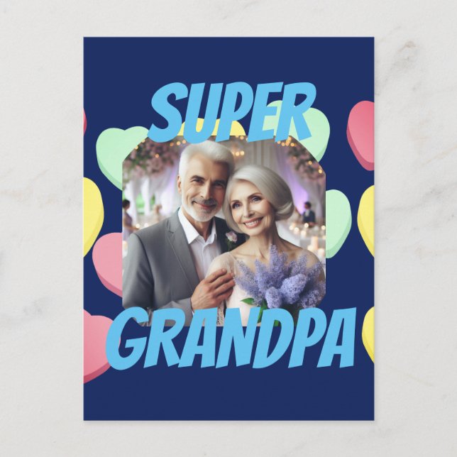 Cartes Pour Fêtes Annuelles Super grand-père | Message personnalisé, photo et  (Devant)