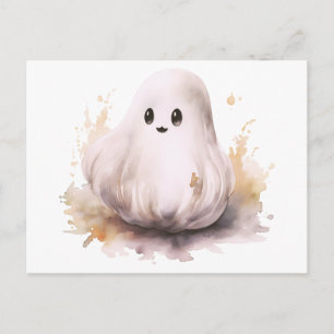 Cartes Pour Fêtes Annuelles Super Mignon Fantôme Rond Halloween