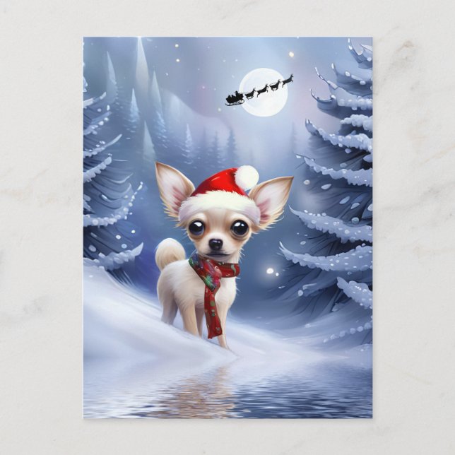 Cartes Pour Fêtes Annuelles Super mignon Noël Chihuahua Chiuppy (Devant)