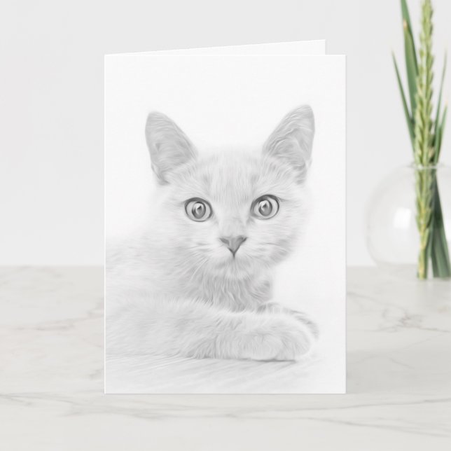 Cartes Pour Fêtes Annuelles Super mignon Scottish Fold Kitten Chat (Devant)