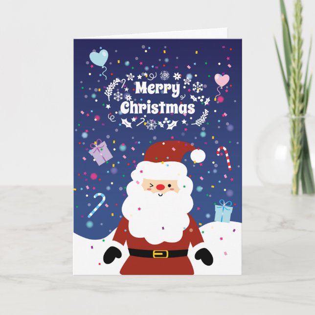 Cartes Pour Fêtes Annuelles Super mignonne Noël du Père Noël Joyeux Noël (Devant)