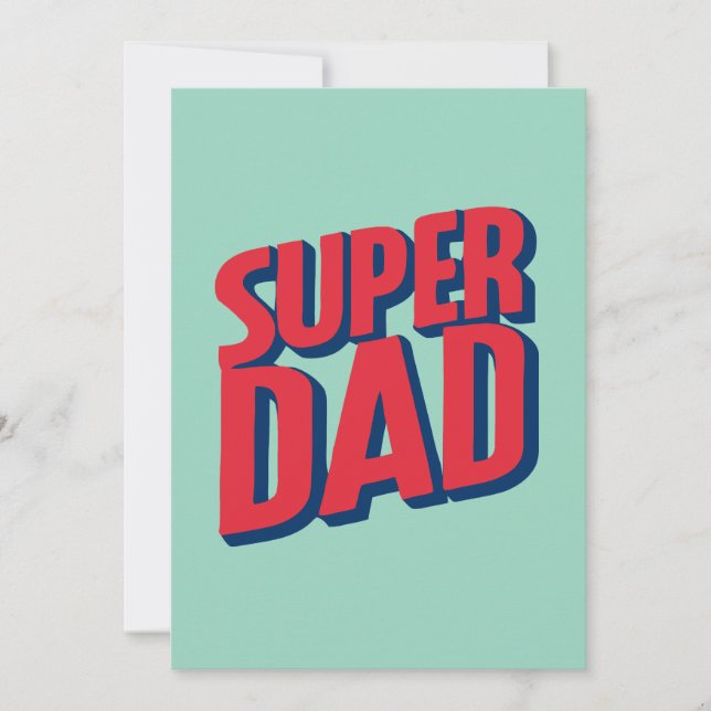 Cartes Pour Fêtes Annuelles Super Papa (Devant)