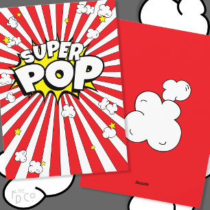 Cartes Pour Fêtes Annuelles Super Pop ! Amusant, Corny, Pun Popcorn Papa vid