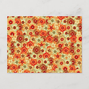 Cartes Pour Fêtes Annuelles Super Retro Orange Hippie Fleurs Motif