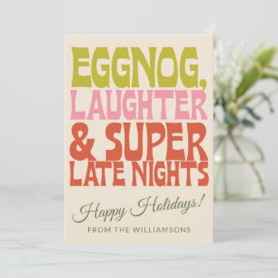 Cartes Pour Fêtes Annuelles Super unique rétro drôle Eggnog personnalisé Noël