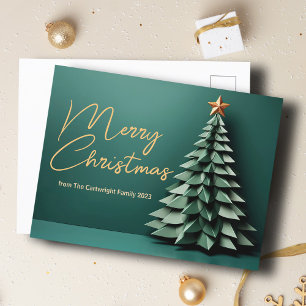 Cartes Pour Fêtes Annuelles Superbe arbre de Noël Joyeux Vert Personnalisé