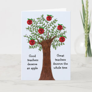 Cartes Pour Fêtes Annuelles Superbe Conception d'Arbre de Pomme pour Enseignan