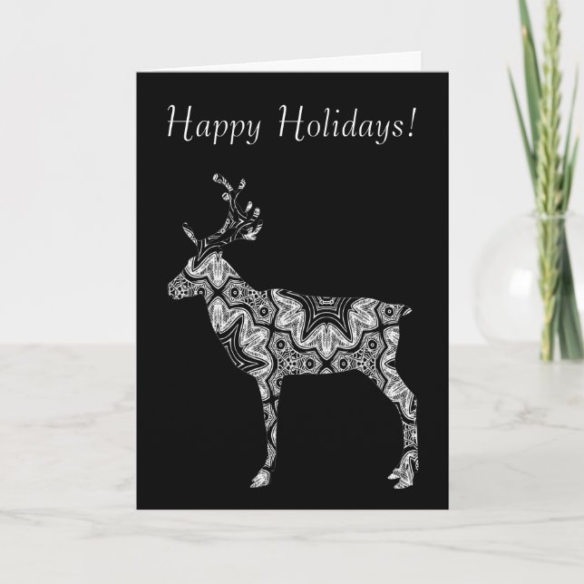 Cartes Pour Fêtes Annuelles Superbe Motif géométrique Reindeer Joyeuses vacanc (Devant)