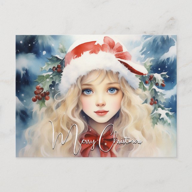 Cartes Pour Fêtes Annuelles Superbe Princesse de glace de Noël (Devant)