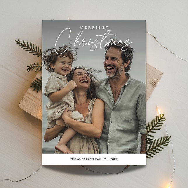 Cartes Pour Fêtes Annuelles Superposer la photo Merriest Christmas Fun Family (Créateur téléchargé)