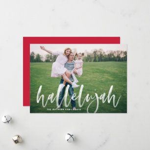 Cartes Pour Fêtes Annuelles Superposition de lettrage Hallelujah sur photo de