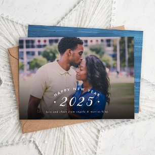 Cartes Pour Fêtes Annuelles Superposition de photo de Nouvel An minimaliste