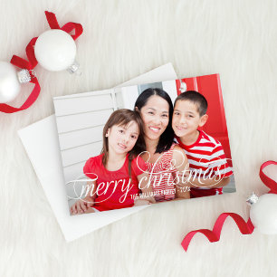 Cartes Pour Fêtes Annuelles Superposition de photo d'écriture blanche de Joyeu