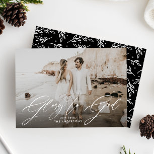 Cartes Pour Fêtes Annuelles Superposition de script Gloire à Dieu Photo religi