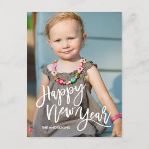 Cartes Pour Fêtes Annuelles Superposition de script pinceau blanc Bonne année 