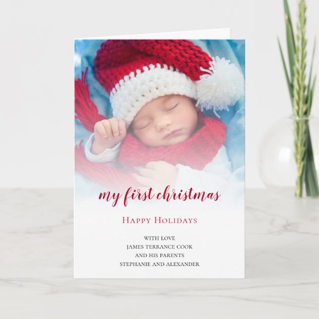 Cartes Pour Fêtes Annuelles Superposition photo Baby First Christmas (Devant)