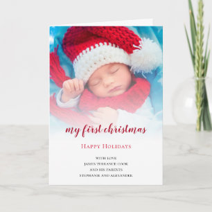 Cartes Pour Fêtes Annuelles Superposition photo Baby First Christmas