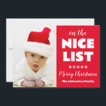 Cartes Pour Fêtes Annuelles Sur La Liste De Nice Photo De Noël<br><div class="desc">Sur la belle liste : Une photo carte de vacances de Noël parfaite pour un enfant,  animal de compagnie ou photo de famille. Modèle photo via Pixabay sous licence CC0 et doit être remplacé par votre propre photo</div>