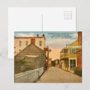 Cartes Pour Fêtes Annuelles Sur la route avec vieille maison à ossature