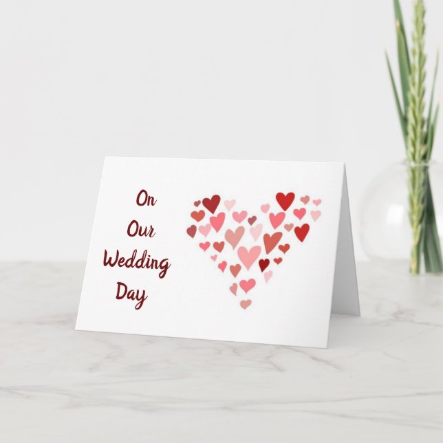 CARTES POUR FÊTES ANNUELLES SUR **NOTRE JOUR DE MARIAGE** AVEC AMOUR (Devant)