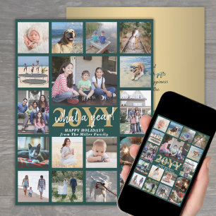 Cartes Pour Fêtes Annuelles Surdimensionné Qu'est-ce qu'une année photo Collag