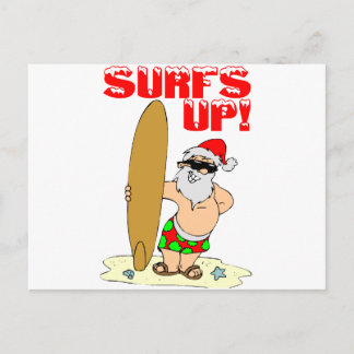 Cartes Pour Fêtes Annuelles Surf Père Noël