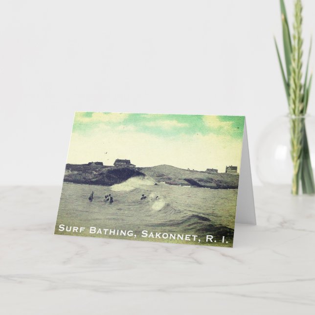 Cartes Pour Fêtes Annuelles Surf, Sakonnet - Little Compton, RI (Devant)