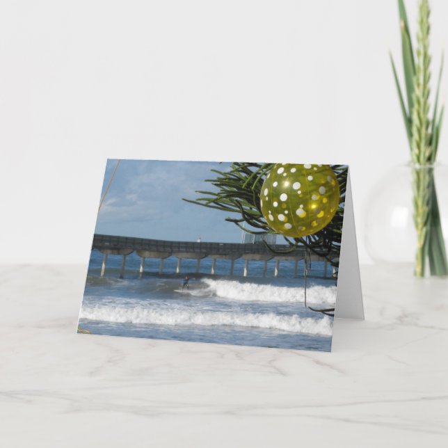 Cartes Pour Fêtes Annuelles Surfeur de Christmas (Devant)