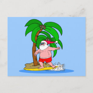 Cartes Pour Fêtes Annuelles surfing de Santa Claus