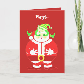 Cartes Pour Fêtes Annuelles Surprised Santa greeting card