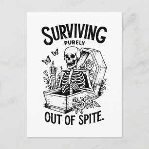 Cartes Pour Fêtes Annuelles Survivre Purement Hors De Spite Goth Skeleton