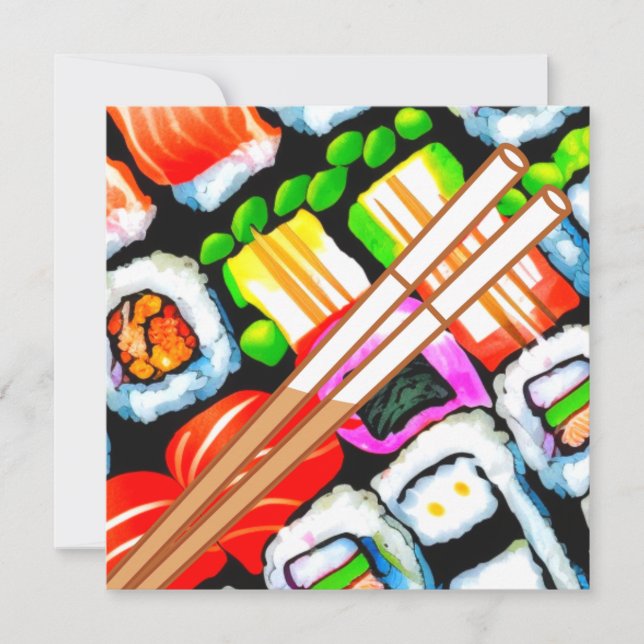 Cartes Pour Fêtes Annuelles Sushi pop (Devant)