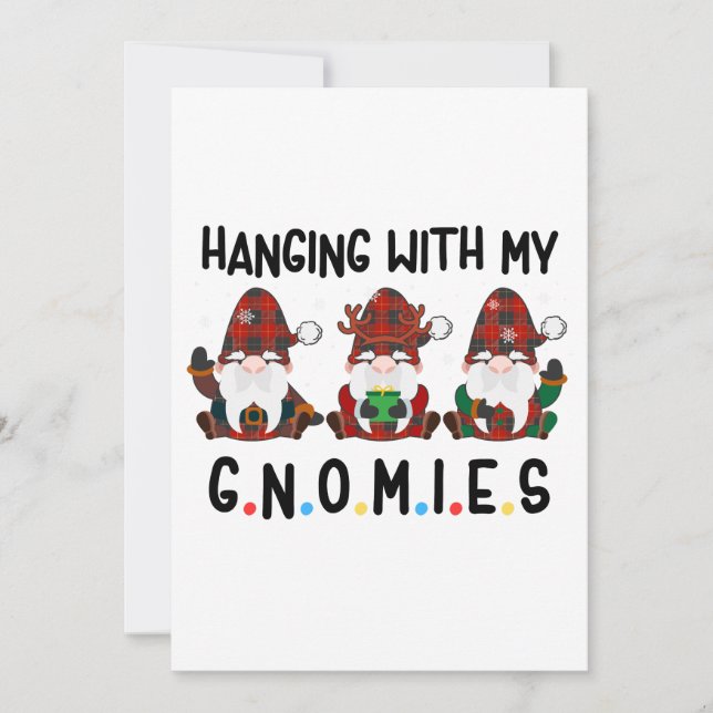 Cartes Pour Fêtes Annuelles suspendu avec mes gnomes de noël (Devant)