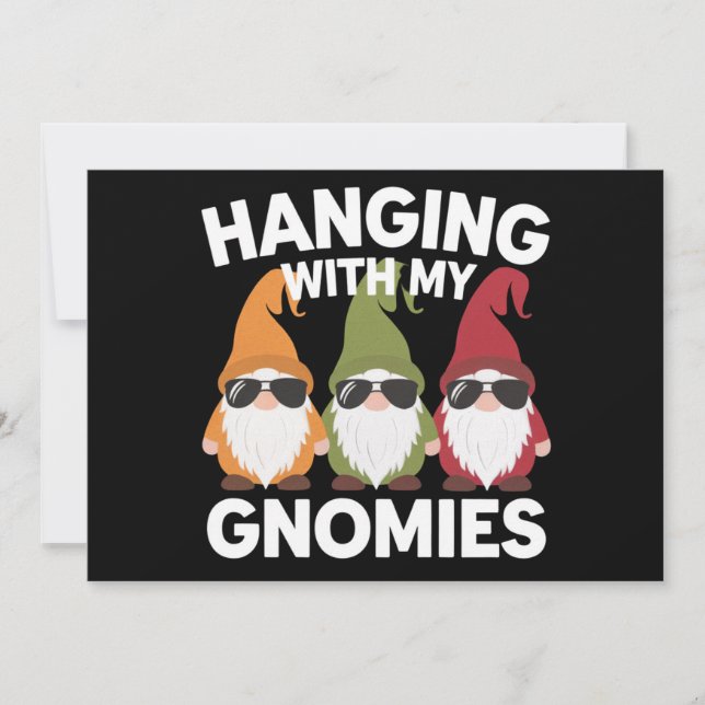 Cartes Pour Fêtes Annuelles Suspendu avec mes gnomes drôle jardin gnome (Devant)