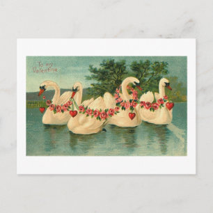 Cartes Pour Fêtes Annuelles Swans vintages Valentine