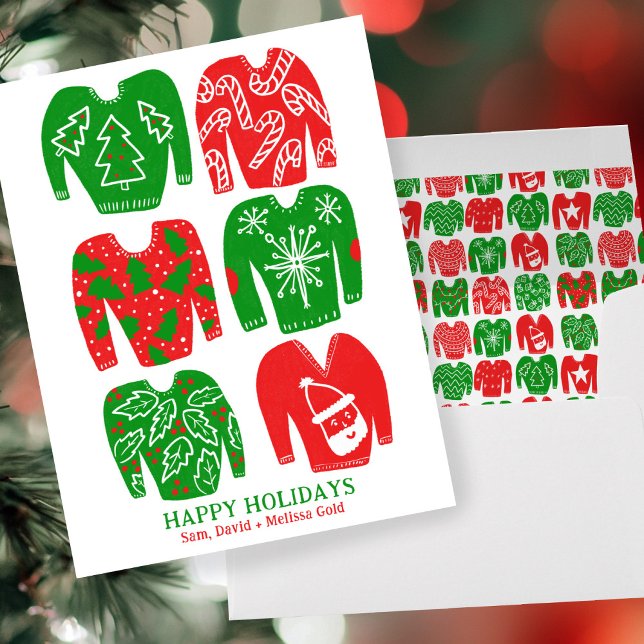 Cartes Pour Fêtes Annuelles Sweaters de Noël moches PERSONNALISÉS (Ugly Christmas Sweaters CUSTOM Holiday Card
)